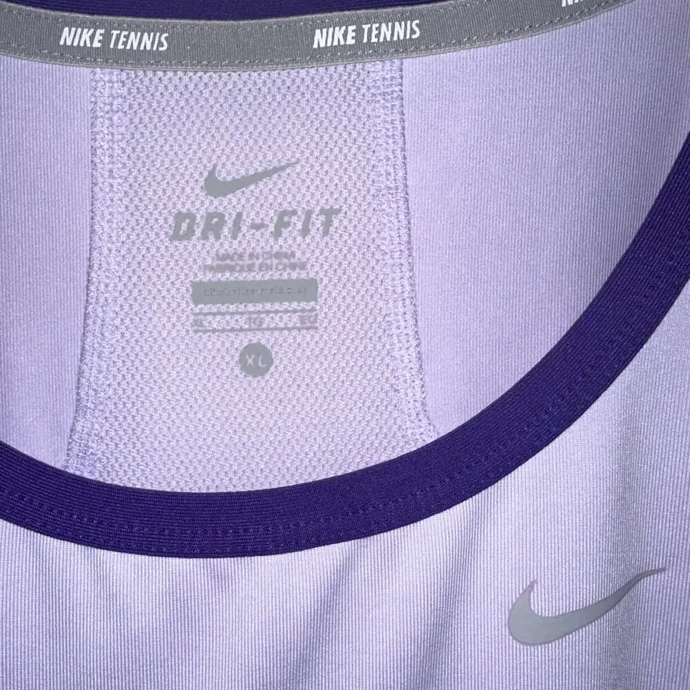 NWT Nike Girls Tennis Dri-Fit Lavender Purple Athletic Tank Top Size XL
